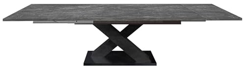 Riess Ambiente Esstisch Montreal 280cm - schwarz grau - robust | hochwertig, industrial-Design, natürliche Optik, wohnlicher Look, eleganter Look, Industrial Look, Holzgestell