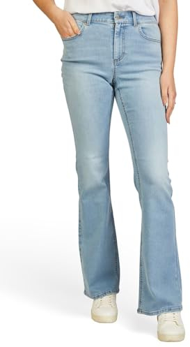 ONLY Jeans dam breda ben stretch utsvängd passform ONLBLUSH Mid Waist bootcut jeansbyxor denim blå svart S M L XL XXL 30–32 L, Ljusblå denim (15349169), L / 30L