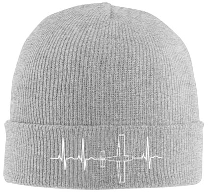Beanie Mütze Flugzeug Herzschlag Strickmütze Weich Beanie Hat Atmungsaktive Beanie Hut Für Alle Jahreszeiten Camping Running