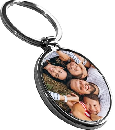 Porte Clé En Aluminium Avec Photo Personnalisée - LUXE - Rond | Porte Clé Personnalisable - Idée Cadeau - Haute qualité - Finition premium - Personnalisation sur mesure - Prêt à l'emploi
