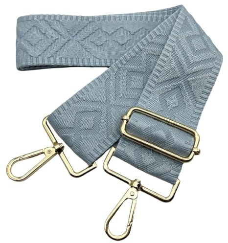 Verstellbarer Taschengurte Breit, 5cm Schultergurt für Tasche, Taschengurte zum Wechseln Goldener Karabiner Schulterriemen, Umhängegurt fur Damen Handtaschen Crossbody DIY, (Hellblau) 5