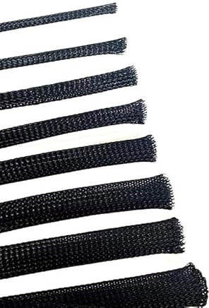 HFGDRH Guaina per Cavi Flessibile, Guaina Treccia isolata Nera 5M 2/4/6/8/10/12/15/20/25mm Protezione del Cavo in Filo Pet Stretto pressacavo espandibile(8mm)