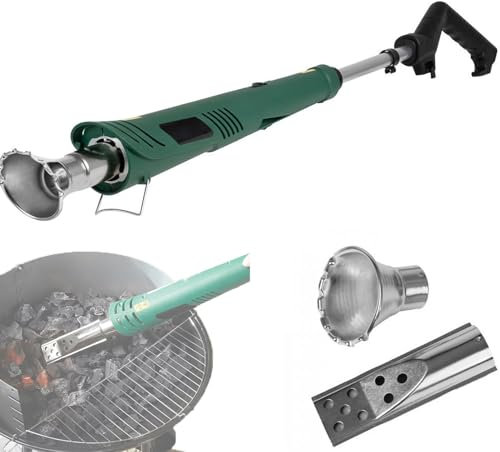 Bruciatore Elettrico for Erbacce da Giardino 3 in 1, Bruciatore Termico Elettrico Portatile, Diserbatore a Fiamma e Soffiatore for Barbecue con 2 Ugelli, Temperatura Massima 650 ℃, Dispositivo(Green)
