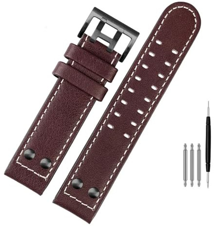 AEHON Uhrenarmband für Hamilton Khaki Fliegeruhr H77616533 H70615733 Uhrenarmband aus echtem Leder Jazz Field Herrenarmband 20 22 Militärstil, 20 mm, Achat