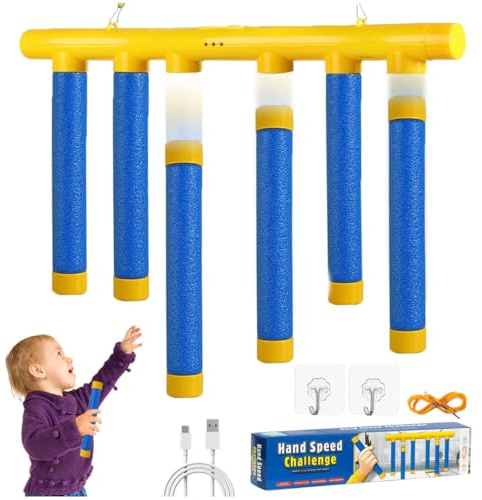 Jeu Attraper des Bâtons,Jeu Reflexe Baton avec Vitesse de Chute Réglable | Catching Sticks Game pour Coordination Œil-Main, Jeu Réflexe Intérieur Extérieur pour Enfants et Adultes,Familial