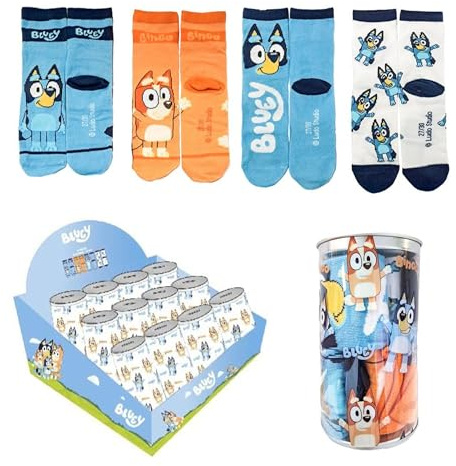 CERDÁ LIFE'S LITTLE MOMENTS Pack diseño Seguro | Calcetines Bluey Cómodos 4 Unisex niños