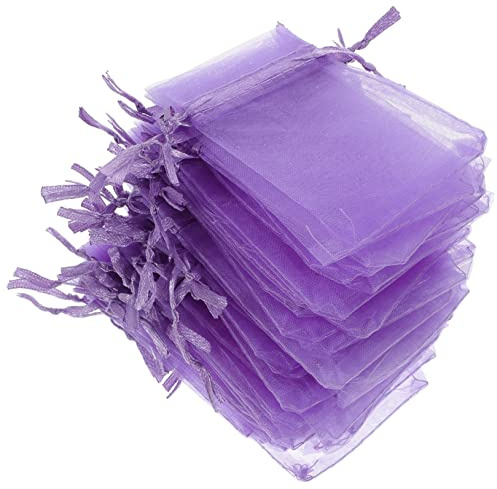 WEKADRIN 50 Stück Organza Geschenktüten Mit Kordelzug 12x9cm Leichte Organza Beutel Für Hochzeit Geburtstag Weihnachten Süßigkeiten Und Schmuckverpackung