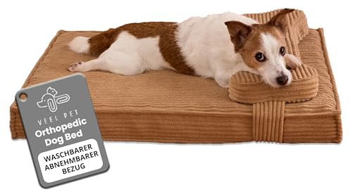 VEEL PET Hundebett orthopädisch, waschbar, wasserdicht, rutschfest (Large)
