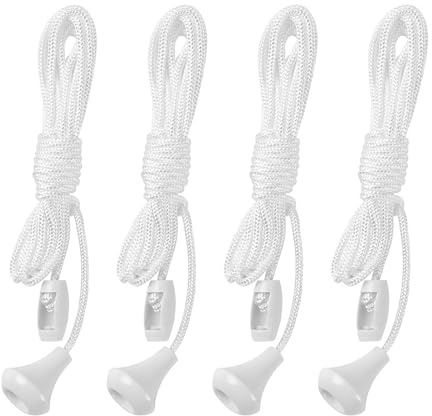 KRENIE 4 Pcs 1.5 M Nylon Light Switch Pull Cords, Ceiling Fixture Strings | Universal Replacement For Bathroom Switches, Homes, Offices And DIY Projects