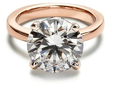 Whoiy Ring Verlobung Gold 375 Moissanite, Damenringe Rotgold Solitär Ehering mit 4ct Moissanite 9 Karat Echtgold Trauringe für Damen Gr. 51 (16.2)