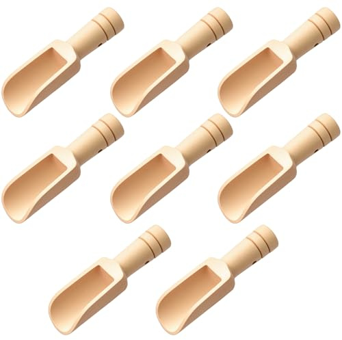 Lot de 8 petites cuillères en bois, mini pelles en bois, cuillères de sel de bain, mini cuillères en bambou pour sel, café, épices, thé