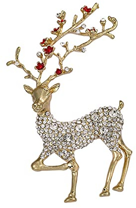 LNNSHX brosch Dambroscher Pins Vintage Diamantbrosch Sika Hjort Brosch Legering Djurtillbehör Kappnål