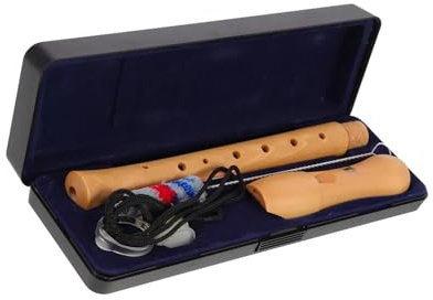Musikblockflöjt 1 Set Trä Sopran Blockflöjt 8 Hål Tysk Fingersättning Avtagbar Design