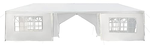 DREAMADE 3x9m Pavillon faltbar, Gartenpavillon mit Metallstruktur, Faltpavillon Partypavillon, Festzelt wasserdicht, Partyzelt mit Fenstern, für Party Hochzeiten Camping