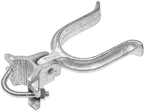 1-5/8 x 4 Heavy Duty Chain Link Fence Gate Fork Latch - Malleable Commercial Gate Latch - Galvanized Fence Gate Latch with Hole for Padlock