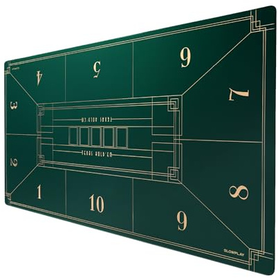 SLOWPLAY Tapis de Poker Nash, Ultra Lisse, Portable, Style Art déco