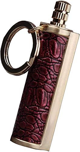 Fire Starter Lighter Waterproof Flint Match Metal Matchstick Permanent Keychain Outdoor Camping Match Lighter(Sold without Fluid) (Red)