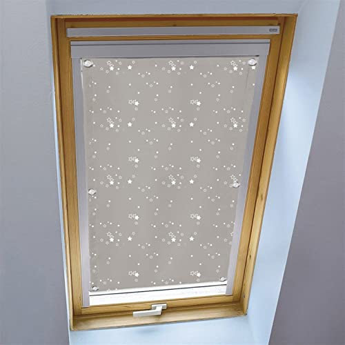 LIVEINU Dachfensterrollo für Dachfenster Verdunkelungsrollo Sonnenschutzrollo UV Schutz Thermo Rollo mit Saugnäpfe Ohne Bohren 100% Blickdicht für Reisen Autos 116x120cm Grau