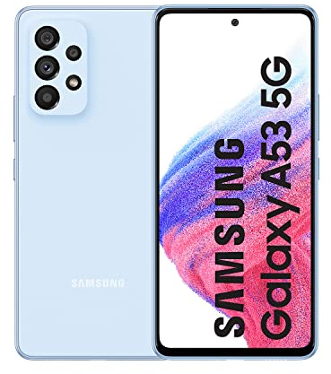Samsung Galaxy A53 5G (256 GB) Azul - Teléfono Móvil con Pantalla de 6,5'', Smartphone Android de 8 GB de RAM, Memoria Interna Ampliable, Batería de 5000 mAh y Carga Super Rápida (Versión ES)