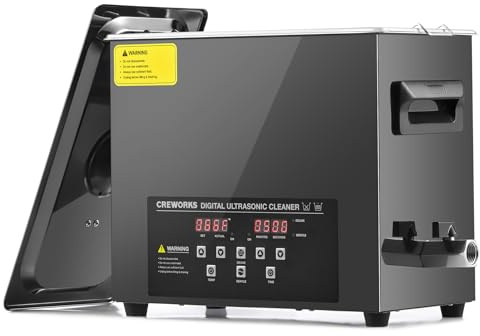 CREWORKS Ultraschallreiniger mit digitalem Heizgerät und Timer, Ultraschall-Kavitation, Ultraschallreiniger aus Edelstahl für Brille, gedruckte Schaltungen, Zahnersatz, Schmuck (6,5 l 150 W)