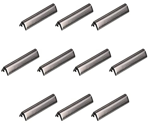 sourcing map 24 Stück Gürtelschnallen-Endspitzen Metallic-Schwarz | 30 mm/1,18 Zoll, Band-Crimp-Verschlüsse, für Leder Gurtband DIY-Bastelarbeiten