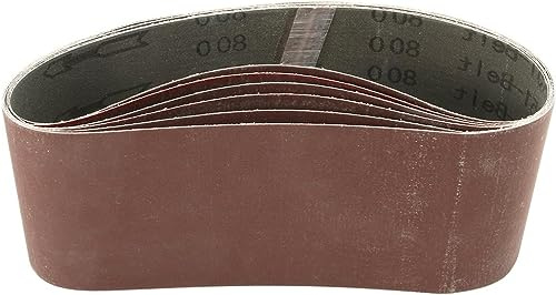 TA-VIGOR 6Pcs 100mm x 610mm Sanding Belt 800 Grit, 4 Inch x 24 Inch Aluminum Oxide Sandpaper Belts for Portable Strip Sander Wood Finishing Metal Drywall Polishing Sharpening Abrasive Paper