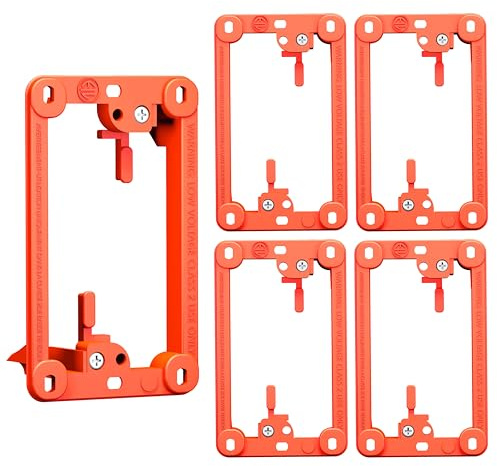 BestMounts - Low Voltage Mounting Brackets 1 Gang for Drywall Outlet Cable Pass Through Wall Plates -Cable Wall Plate Bracket for Old Work, Telephone Wires, Network Cable, HDMI, Speaker Wire(5-Pack)