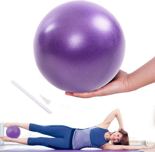 Lanjue Pilates Ballon, 25 cm Ballon Yoga Anti-Slip Anti-éclatement Fitness Balles Yoga Ball Équilibre Sport Balle pour Entraînement Abdominal Épaules Gym Maison