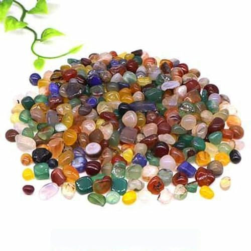 Natursteine, Kies, Kristalle, Splitter, Quarz, Erz, Mineralien, Reiki-Heilung, getrommelte Achate, Probe-Edelsteine, Heim-Aquarium-Dekoration, farbiger Achat, 100 g