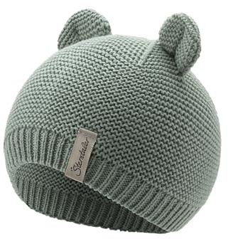 Sterntaler GOTS Strickmütze Ohren - Erstlingsmütze aus Baumwolle (Bio) - anschmiegsame Unisex Beanie Mütze mit 3D Öhrchen - Baby und Kinder Übergangsmütze