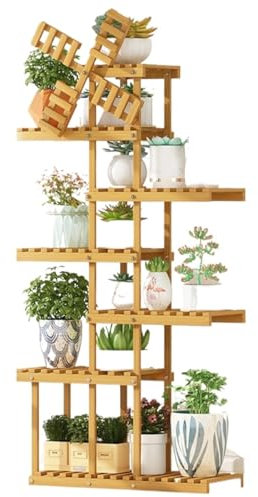 Blumenständer Pflanzenständer Blumentreppe Hoher Pflanzenständer Für Den Innenbereich, Bambus-Pflanzenregal, Blumenständer, Präsentationsständer Für Den Innengarten Blumenbank Pflanzenregal Blumenrega