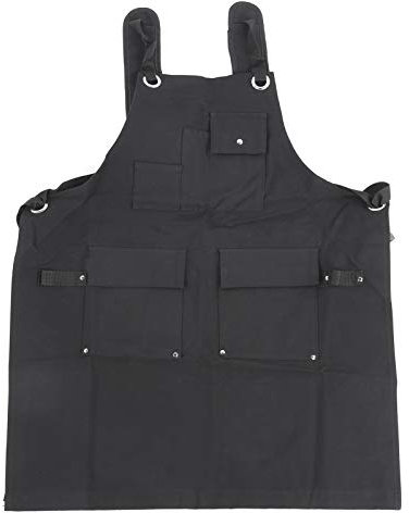 Yuecoom Arbeitsschürze, Outdoor-Camping-Utility-Arbeitsschürze aus Segeltuch, Werkzeugaufbewahrungsschürze mit verstellbarem Riemen, XL