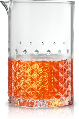 Crystal Cocktail Mixing Glass - 22 Oz 650ml - Thick and Sturdy Bottom, Durable and Seamless Design - Drink Mixer Glass for Bar Mixing Set – Whiskey Gifts for Men