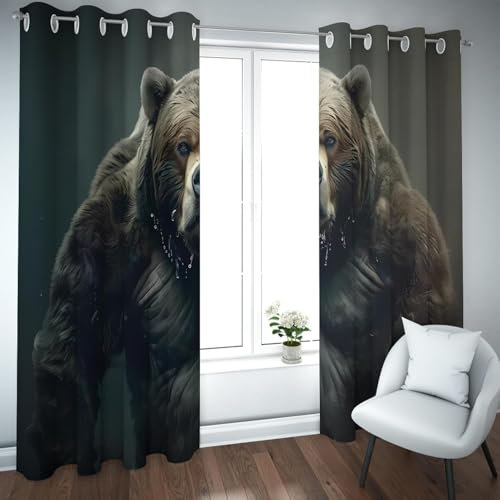 YZQGLHP Gardinen Tragen Vorhänge Stark Verdunklungsvorhänge Schiebe Schallschutz Vorhang mit Ösen für Schlafzimmer Wohnzimmer H245 x B140 cm 2 teiliges Set