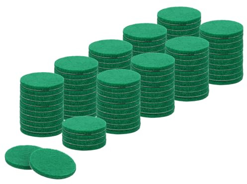 sourcing map Round Felt Furniture Pads, 96Pcs 1 Dia x 0.12 Thick Adhesive Backed Felt Non-slip Anti-scratch Felt Pads Chair Leg Protectors for Protecting Hardwood Floor, Green