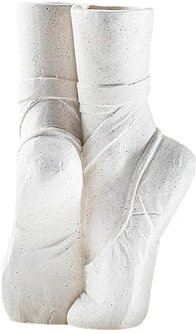 Flower Jug Vaso, Decorative Ceramic Jar, Modern Pottery Pitcher, Sculpted Floral Container, Ballet Shoes Sculpture for Desktop Decor 5,91 x 4,72 x 9,17 pollici