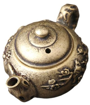 Cabilock Brass Kettle Decoration Delicate Kettle Adornment for Desktop Cute Tea Pots for Home Office Decor for Tea Lovers