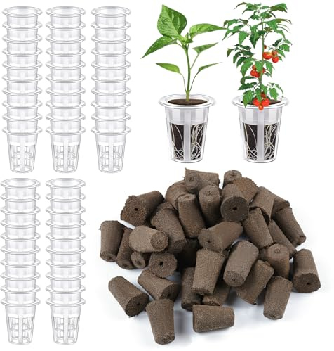 Hydroponic Pods 100 Stück, Grow Schwämme und Körbe für Hydrokultur, Samenkapseln für Hydroponik Garten Innenbereich, Samenkapseln für Aero-Gartenarbeit, Saatgut-Starterpods, allgemeine