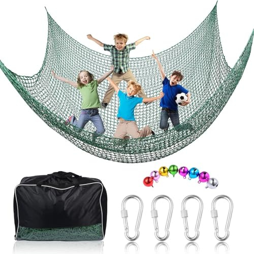 Kletternetz für Spielplatz – Netz für Baumhäuser, doppellagig, robust, Hinterhof-Netzbrücke, Zubehör aus Sicherheitsnetz für B