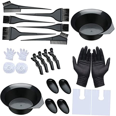 DEARMAMY Kit Per Tintura Capelli Strumenti Per Colorazione Capelli Fai Da Te Ciotole Per Mescolare Tinta Pettine e Spazzola Per Tintura Set Di Guanti
