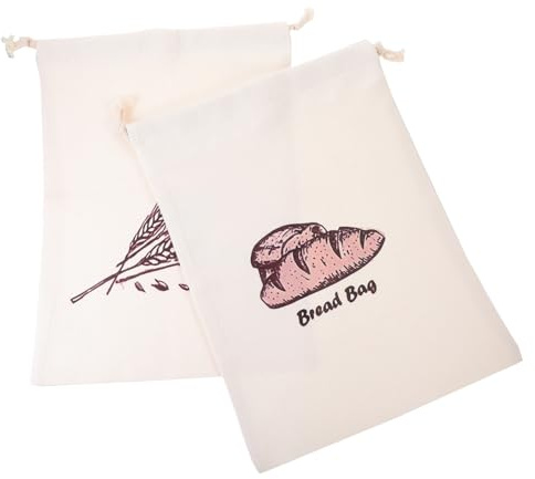 iplusmile 2piezas Pan Reutilizables Cordón Multiusos Para Cocina Bolsas Para Guardar Pan De Molde Hechas De Lino