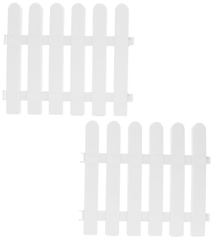 POPETPOP Clôture de Jardin Plastique Décorative 2 Pièces 50x40 Cm Blanc pour Pelouse et Patio Bordure Extérieure Ornementale Facile à Monter Démontable Entretien Simplifié