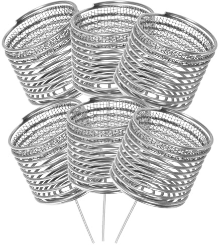 ROMISBABA 6 piezas Caja de Fertilizante de Acero Inoxidable para Bonsáis Cesta con Tapa Reforzada de Unidades para Abono Controlado Plantas y Jardín