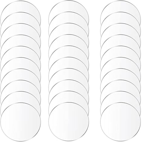 ZOOWMRALK Plaque Circulaire en Acrylique, 30 pièces, Feuilles Rondes Transparentes, épaisseur 3 mm, diamètre 20-50 mm, adaptées à la Peinture de sous-Verres et aux Loisirs créatifs.(Diameter 40mm)