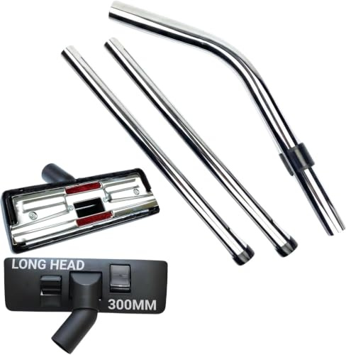 Compatible Henry Hoover Pipe Replacement 32mm Chrome Rod Set with Dual Pedal Floor Head | Vacuum Extension Tubes & Compatible Henry Hoover Head with Numatic Hetty HVR160 HVR200 NRV200 NRV240.