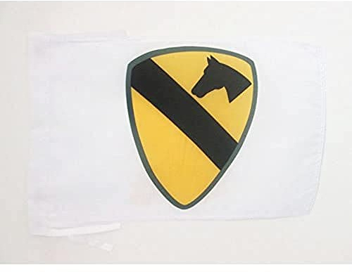 AZ FLAG Bandera 1a División de Caballería de los Estados Unidos 45x30 cm | Uso interior y exterior Enseña de la first team 1st Cavalry Division of United States costuras dobles y bordes reforzados