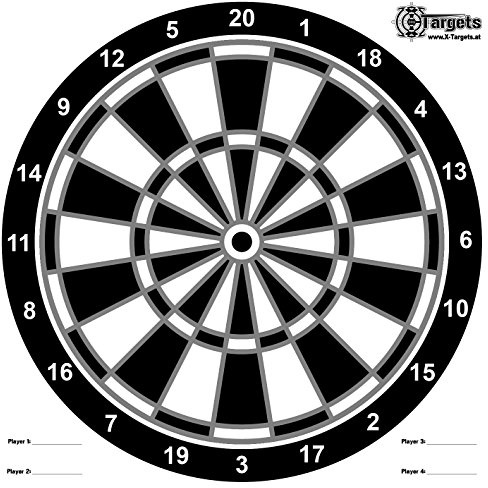 X-Targets målskiva Dart/Format: 50 x 50 cm/papper 120 g/m² 40 Stück
