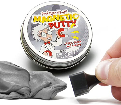 Professor Gauss ™ Magnetic Putty Mit Skittle Magnet Für Kinder, Jungen, Mädchen, Wissenschaft, Lernen Und Spaß - Grey Goo - Pack Von 10