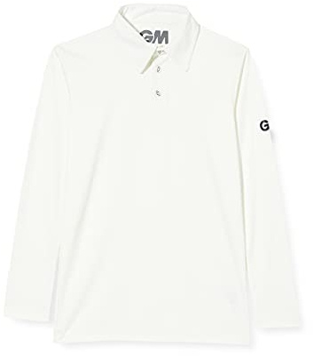 Gunn & Moore GM Cricketshirt & Hose Maestro Schnelltrocknend Modern Stoff Creme Off White mit GM Logo Größen XXS bis XXXL