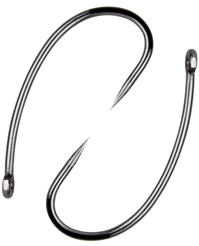 OROOTL Angelhaken ohne Widerhaken, 100 Stück aus Karbonstahlhaken, Kreis, Gebogene Schafte, Jigs, Angelausrüstungs-Set Größen 2 4 6 8 10, 8#-100pcs